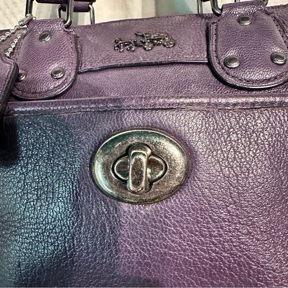 Coach Rhyder 24 Purple Leather Crossbody - Picture 5 of 9